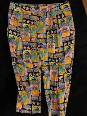 Nooworks High-Waist Cotton Pleated pants in Dryfus Print Size 5X